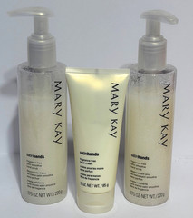 2 Mary Kay Satin Hands SMOOTHIE Hand Scrub + Cream Fragrance Free Pumps TWO New