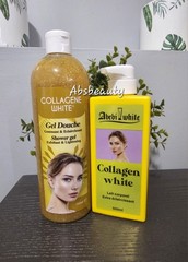 2pcs Abebi White Collagen White Lightening Shower Gel & Extra Brightening Lotion