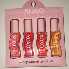 XOXO Dream Pout Honey Infused Lip Oil Set 4pc 0.5oz Each, Fruit Scents