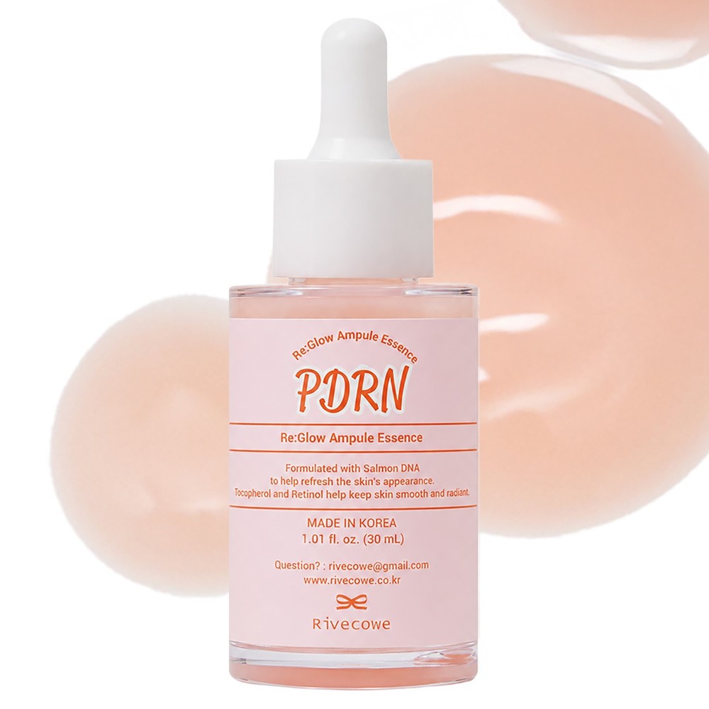 PDRN Re:Glow Ampoule Essence 2-Pack, Korean Glow Serum, Hydrating Facial Serum