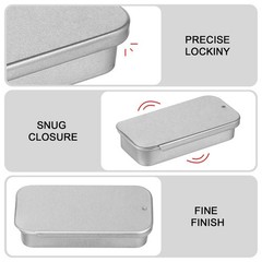 18 Pcs Tinplate Cases with Lid Rectangular Empty Metal Tins for Storage
