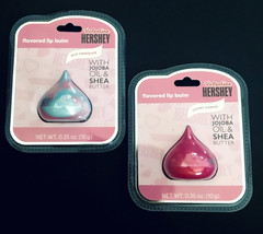 2 Hershey Kiss Lip Balms Cherry Cordial & Milk Chocolate w Jojoba & Shea Butter