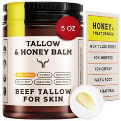 Beef Tallow for Skin – and Honey Balm For Face – 5 Ounce (Pack of 1)