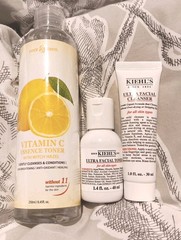 Dearderm Skincare Vitamin C Essence Face Toner+Kiehl’s Facial Toner+Cleanser