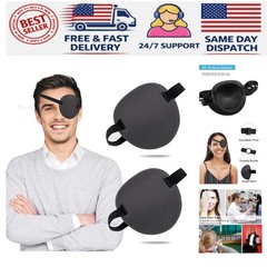 Breathable 3D Medical Eye Patches – 2PCS Adjustable for All Ages in Black Gray