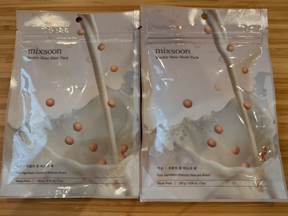 Korea Skincare MIXSOON Weekly Bean Mask Pack Face 7 Sheet x2 pk glowing hydrate