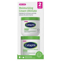 Cetaphil Moisturizing Cream Ultimate with Prebiotic Aloe, 2 Pack (20 Oz + 16 Oz)