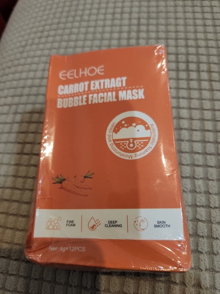 H15-12PCS Carrot Extract Bubble Facial Mask