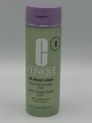 Clinique All About Clean Liquid Facial Soap Mild Dry Combination 6.7oz 200ml NEW