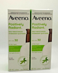 NEW! 2X! Aveeno Positively Radiant Daily Moisturizer SPF 30. New. 2.3oz Exp 2026