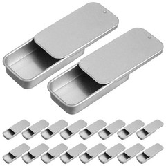 18 Pcs Tinplate Cases with Lid Rectangular Empty Metal Tins for Storage