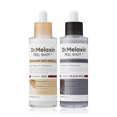 latest Dr.Melaxin Peel Shot Glow White and Black Rice Ampoule Duo FREE SHIPPING