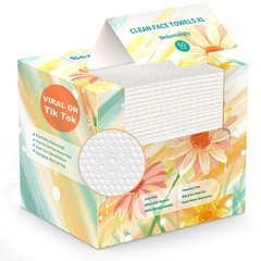 Beauntangly Disposable Face Towel, XL Unscented Facial Towelettes Soft white