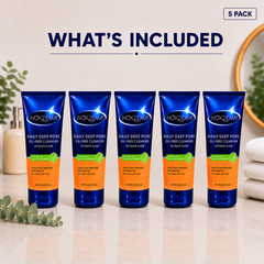 Noxzema Deep Pore Cleanser 5 Pack w/ Eucalyptus Oil Face Wash 6 Oz Each
