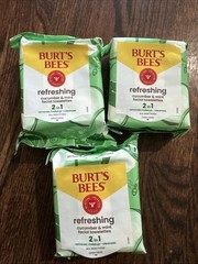 3-PK / Burt’s Bees Facial Cleansing Towelettes with Cucumber and Mint (90 Wipes)
