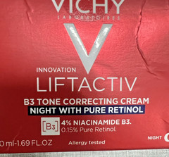 VICHY LiftActiv B3 Tone Correcting Cream with Retinol Night 1.69oz Exp 03/2027+