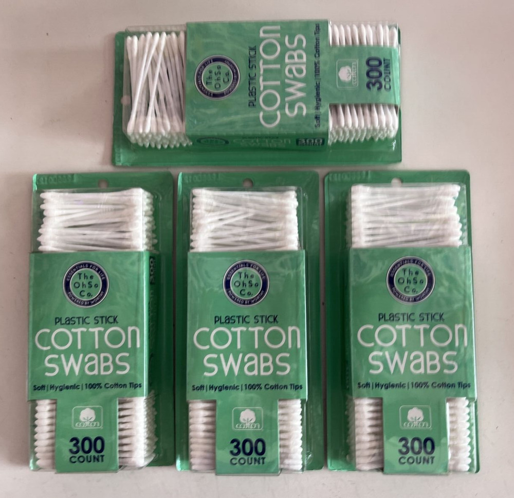 1200 ct Cotton Swabs with Plastic Stick Soft Hygienic 100% Cotton Tips