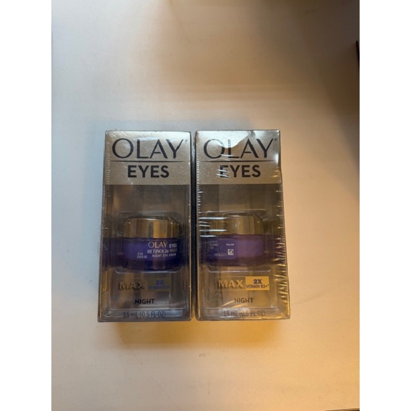 Olay Eyes Retinol 24 MAX Night Eye Cream 0.5oz (2 Pack) Vitamin B3 Anti Aging