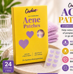 Orchid Hydrocolloid Acne & Blemish Face Patches 24 Ct Heart Shaped Vegan