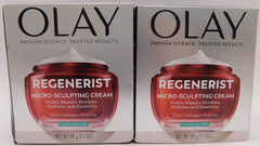 2PK Olay Regenerist Micro Sculpting Cream Fragrance Free 1.7oz EACH New & Unused