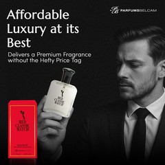 Eau de Toilette 2.54 Fl Oz Red Classic Match Spicy Woody Amber Men ParfumsBelcam