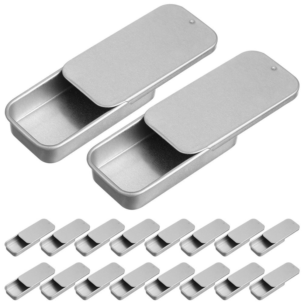 18 Pcs Metal Candy Tins Empty Tins with Lid Rectangular Tinplate Boxes