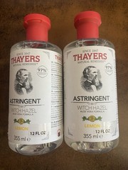 2 NEW Thayers Lemon Witch Hazel Organic Aloe Vera Formula Astringent 12 floz
