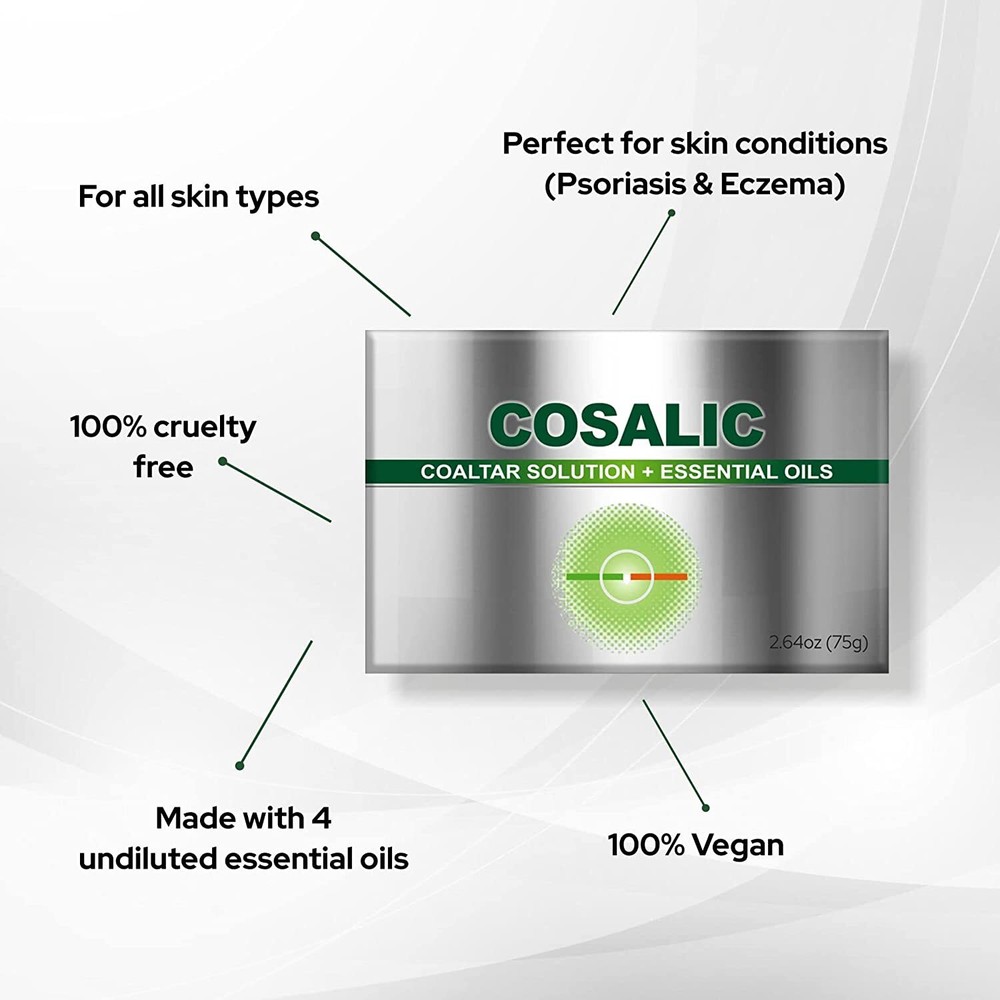 Coal Tar Soap (Cosalic) For Psoriasis – [75gm/2.64oz].
