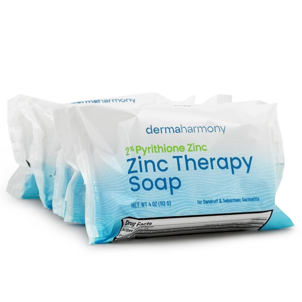 Bar Soap 2% Pyrithione Zinc 4 oz Pack of 5 Dermaharmony Crafted Those Skin