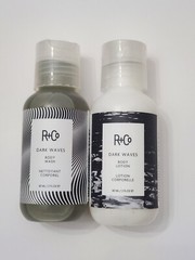 R+Co Dark Waves Body Wash Body Lotion 2 oz Vegan Cruelty-Free Travel Size