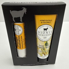 Dionis Goat Milk Skincare Honeysuckle Coconut Hand Cream Mango Lip Balm