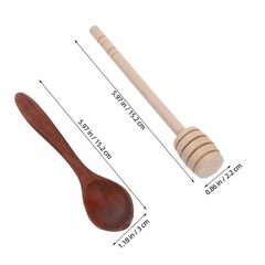 Honey Stick Set Wood Soup Spoons Rustic Teaspoons Homemade Wooden