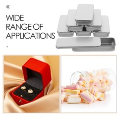 18 Pcs Metal Tin Boxes With Lid Rectangular Tinplate Cases For Small Gifts