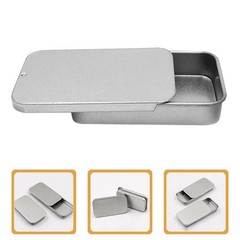 18 Pcs Tinplate Boxes with Lid Empty Rectangular Metal Tins for Lip Balm