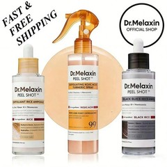 NEW LUXRY Dr. Melaxin Peel Shot 3-Piece Exfoliant Set Rice & Black Rice Skincare