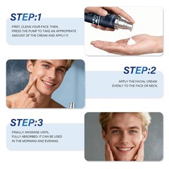 2PCS Particle Face Cream Men 6 in 1 Anti-Aging Cream Fights Eye Bags Dark Spots