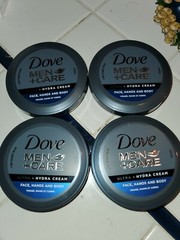 Dove Men + Care Ultra Hydra Cream Lot Of 4 Total 2.53 Oz Each Face Hands Body