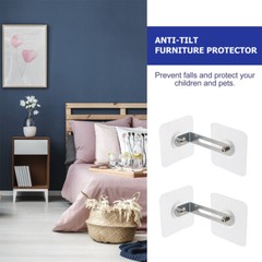 6 Pcs Earthquake Proofing Furniture Adhesive Wall Anchors Anti-tip Cabinet