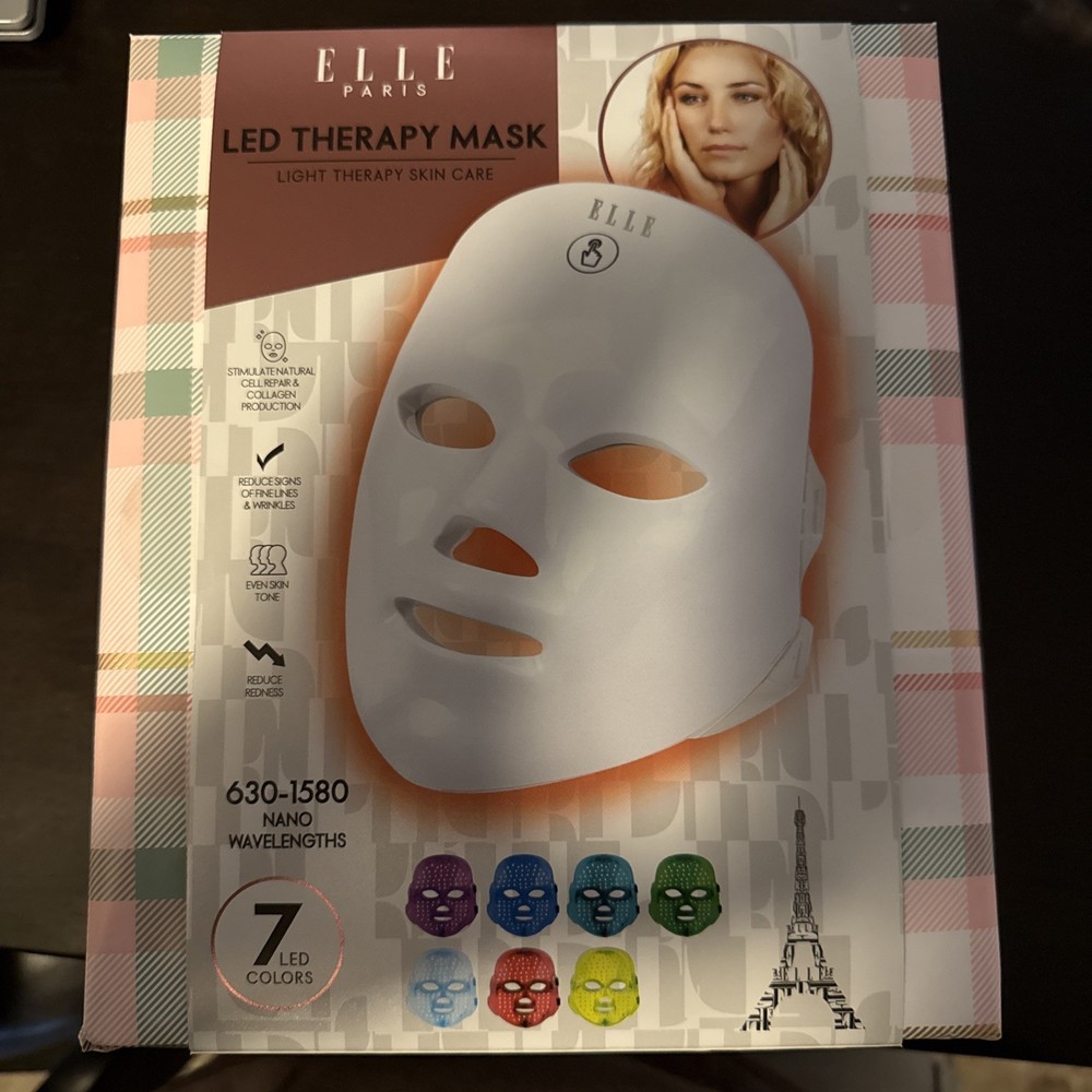 ~New in Box~ ELLE Paris LED Light Therapy Skin Care Mask 7 LED Colors UV