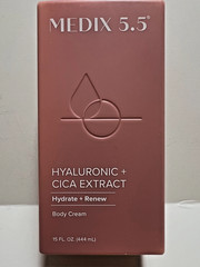 Medix 5.5 Hyaluronic + Cica Extract Hydrate + Renew Body Cream 15oz NEW 444ml