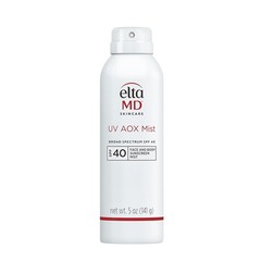 EltaMD UV AOX Mist Mineral Sunscreen Spray SPF 40, 5 Fl Oz (Pack of 1), White