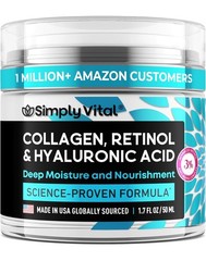 SimplyVital Collagen, Retinal & Hyaluronic Acid Cream – Anti Face Moisturizer
