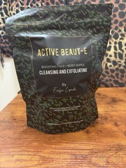 Active Beaut-E Cleansing Wipes Face & Body Makeup Removal Exfoliating Vegan