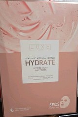 Luxe Beauty Vitamin C + Hyaluronic Acid Hydrating Intense Night Sheet Mask 5pc