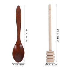 Honey Stick Set Wood Soup Spoons Rustic Teaspoons Homemade Wooden