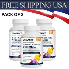 (3 Pack) VisioVance 15 in 1 Advanced Ocular Formula – Neurobella Eye Formula USA