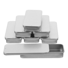 18 Pcs Metal Tin Boxes With Lid Rectangular Tinplate Cases For Small Gifts