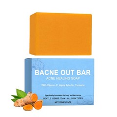 2x Bacne Out Bar Soap With Turmeric, Vitamin C & AlphaArbutin Acne Healing Bar