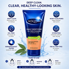 Noxzema Deep Pore Cleanser 5 Pack w/ Eucalyptus Oil Face Wash 6 Oz Each