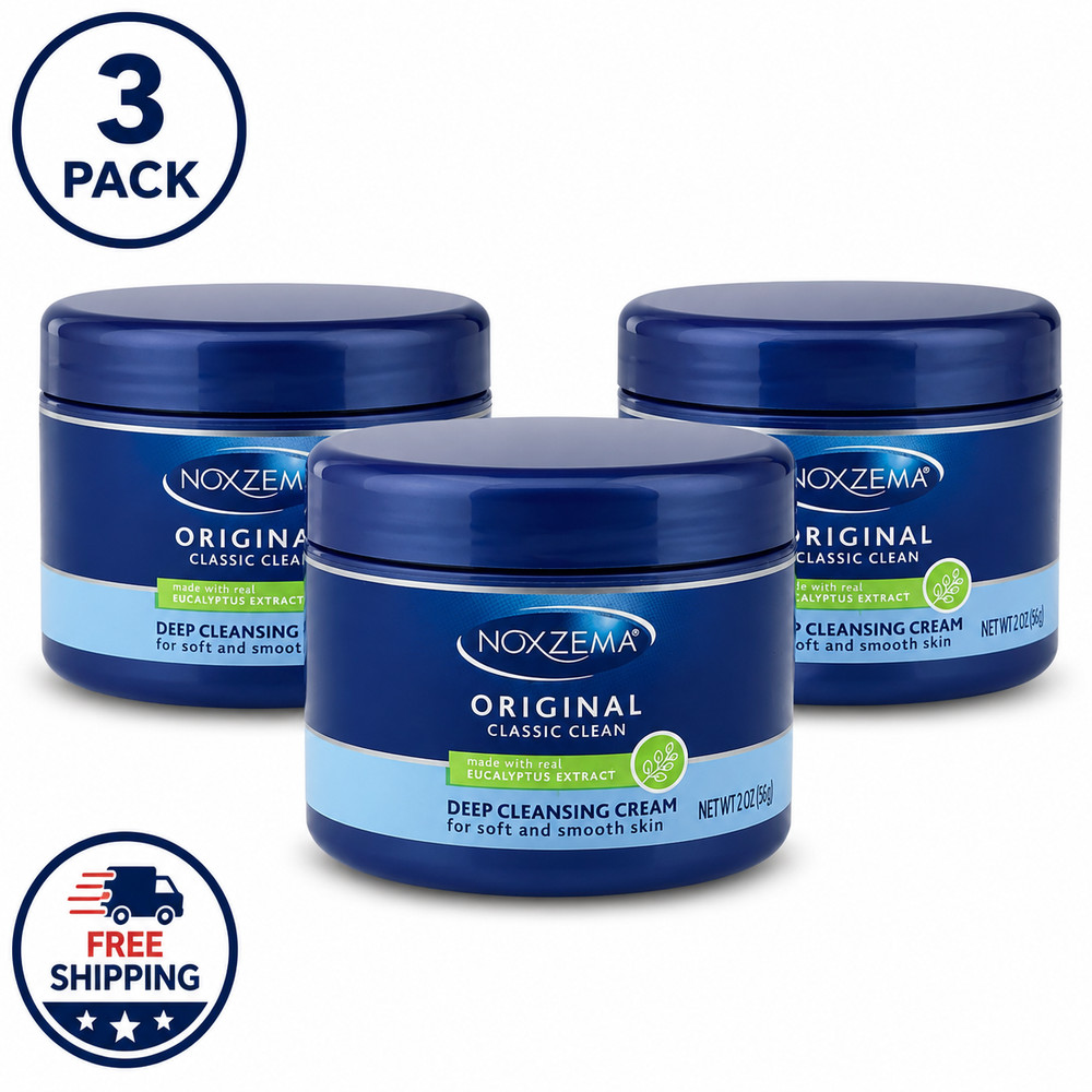 Noxzema Original Deep Cleansing Cream 2 Oz Eucalyptus Extract 3 Pack